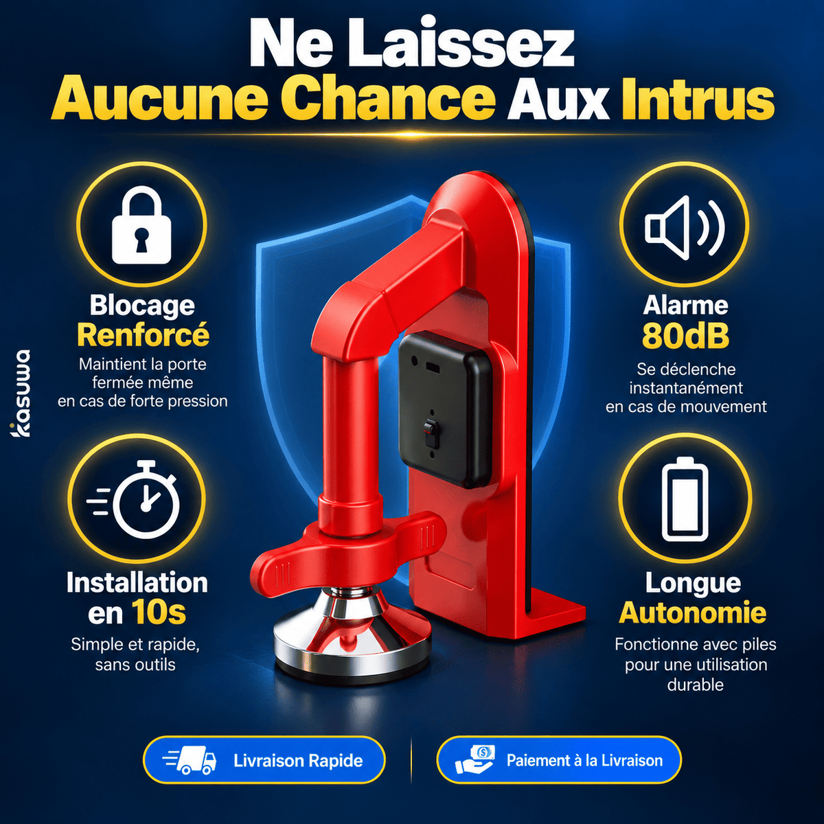 Alarme Butée anti-intrusion - Portes vers l'intérieur