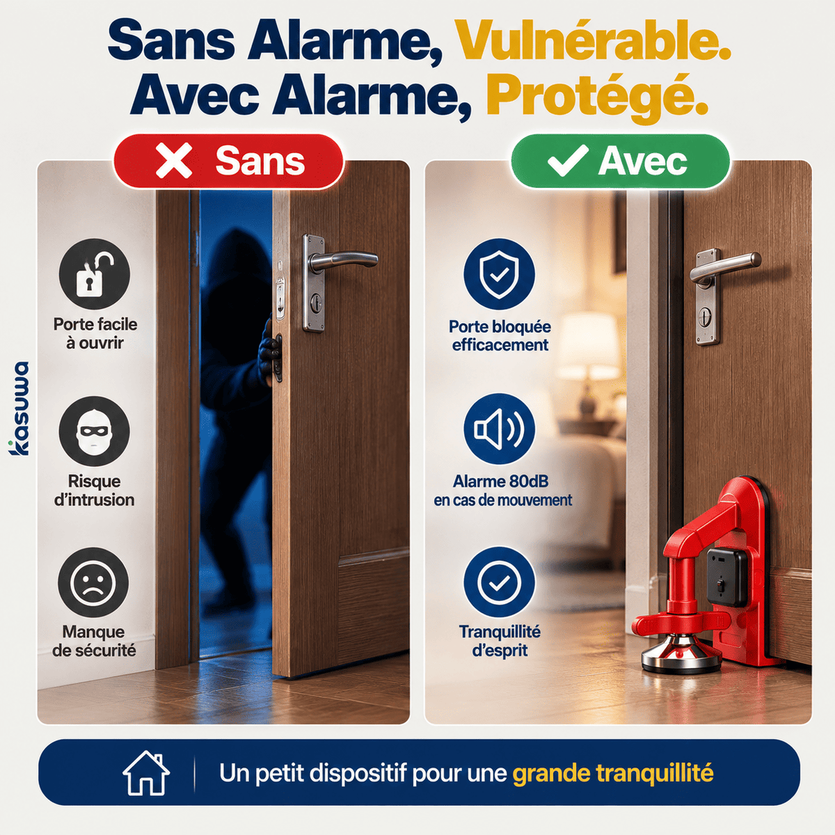 Alarme Butée anti-intrusion - Portes vers l'intérieur