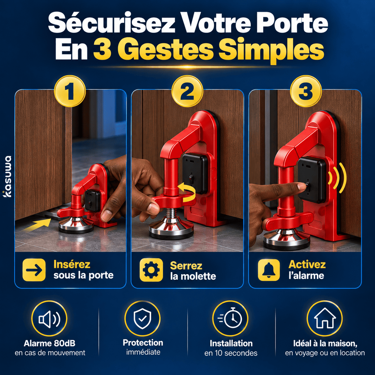 Alarme Butée anti-intrusion - Portes vers l'intérieur