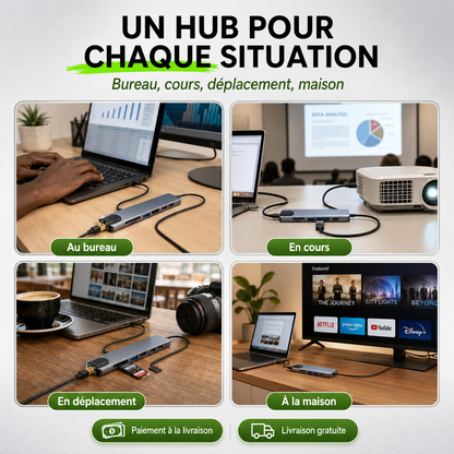 Hub USB C 8 en 1 connecteur (🇨🇬)
