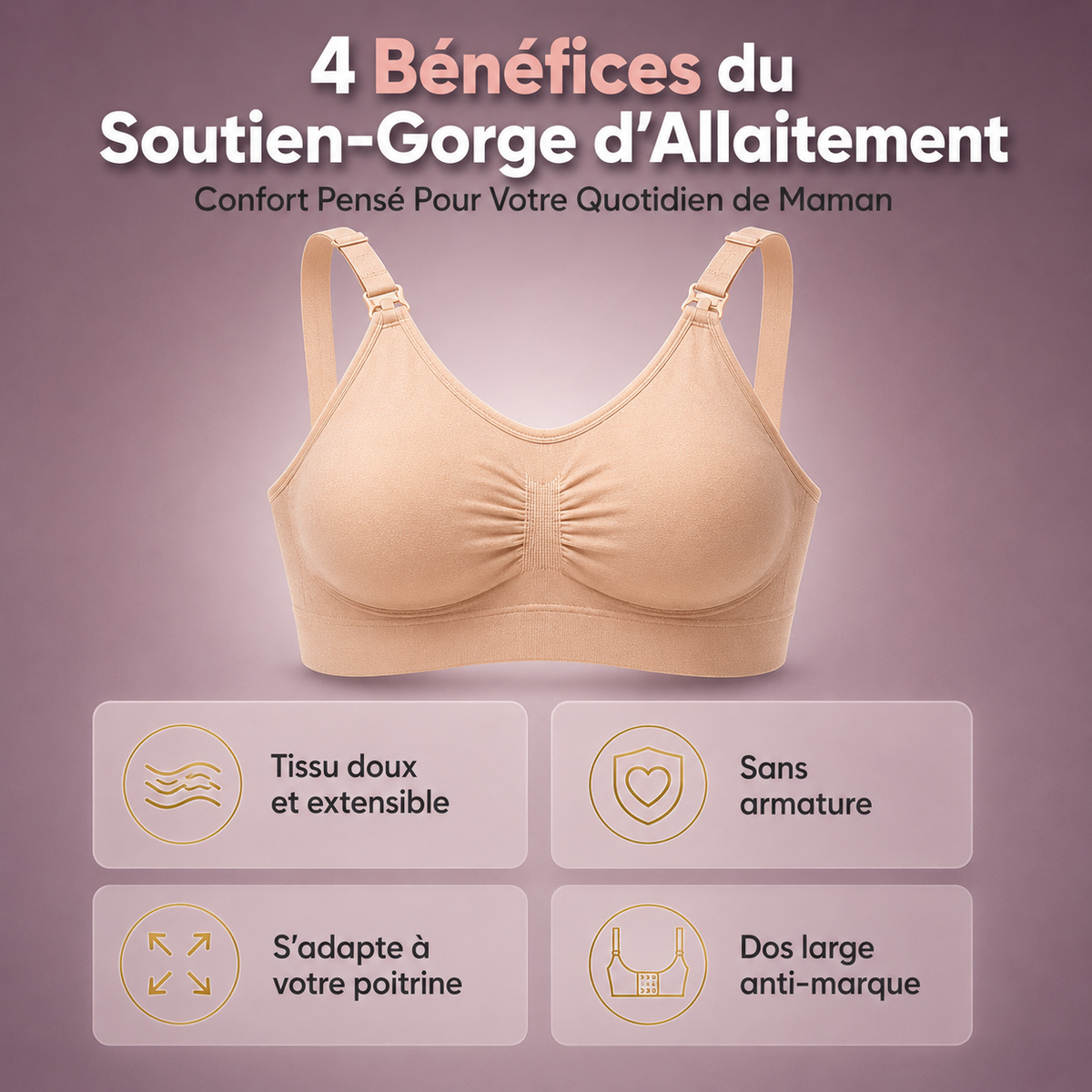 Pack de 3 Soutien-gorge D'allaitement - Sans armature