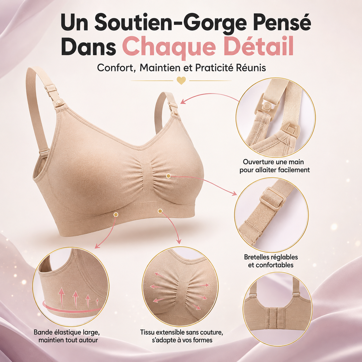 Pack de 3 Soutien-gorge D'allaitement - Sans armature