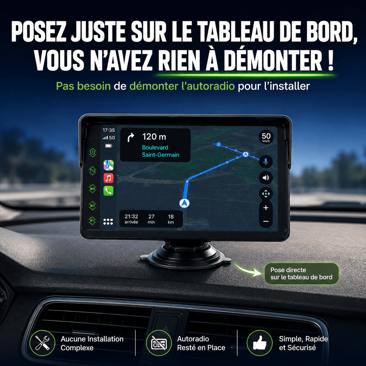 Ecran Carplay 🚗 / Android Auto - Sans installation