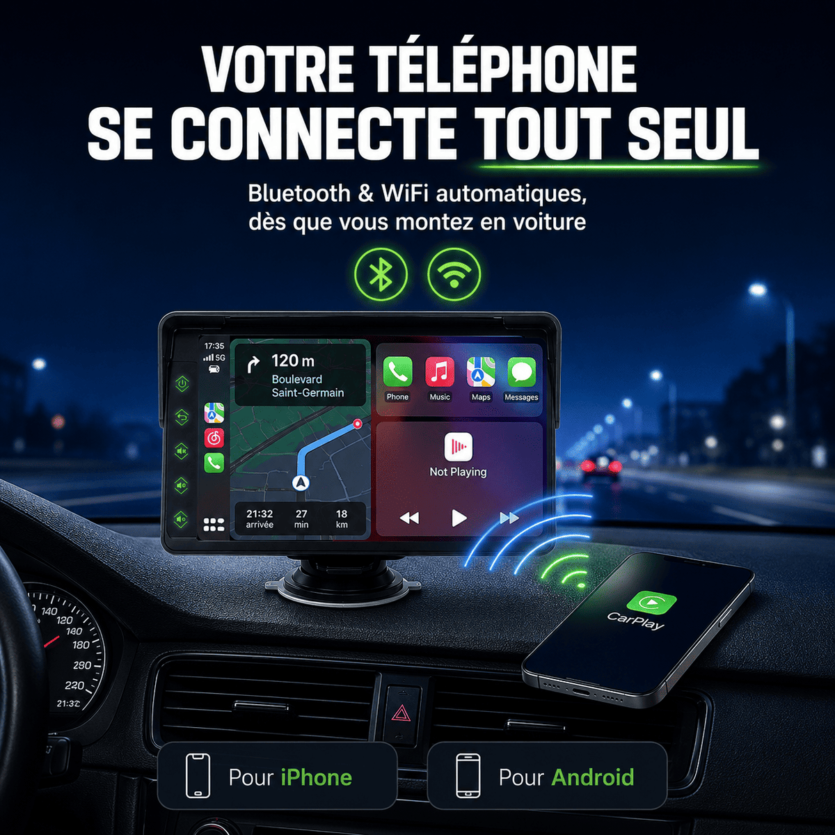 Ecran Carplay 🚗 / Android Auto - Sans installation