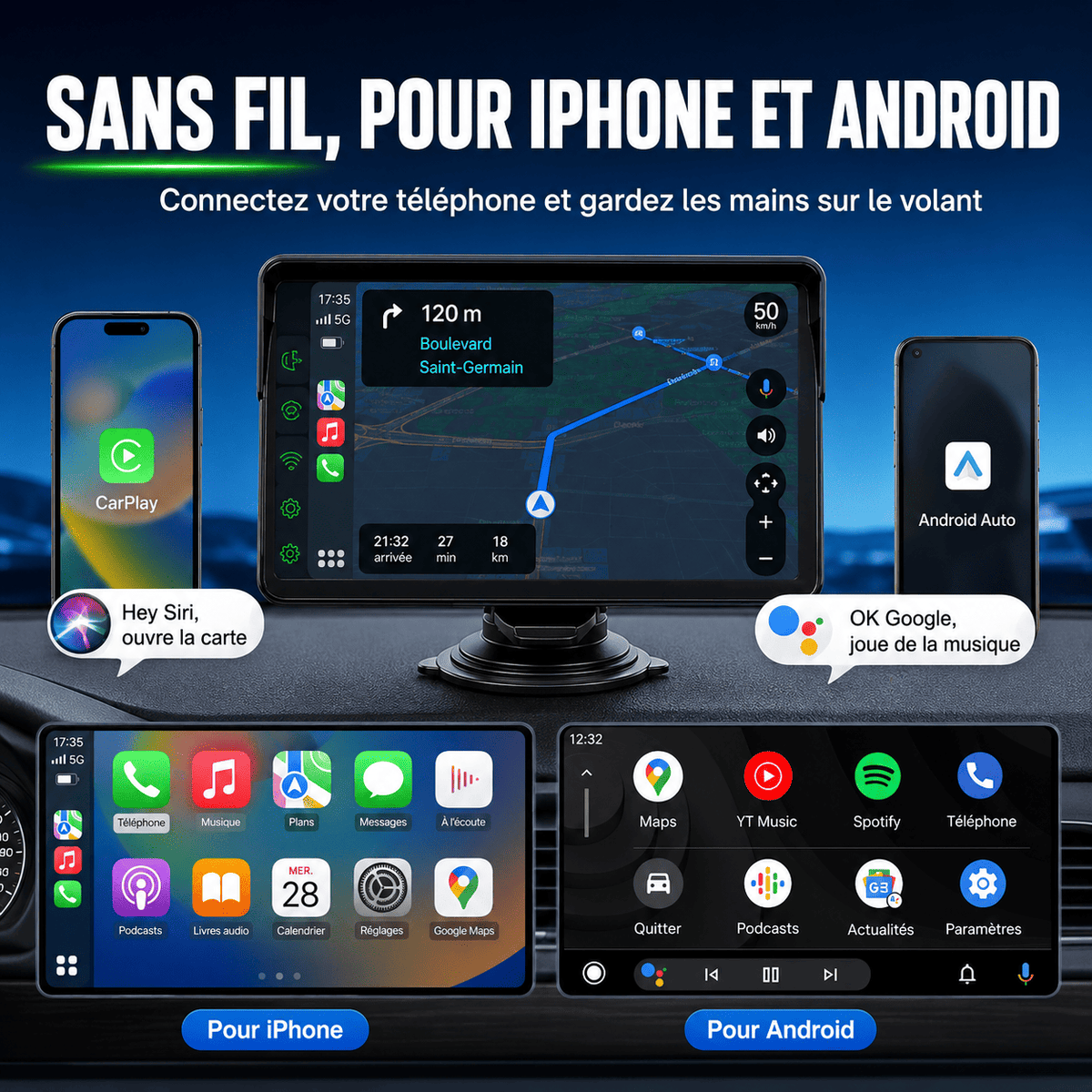 Ecran Carplay 🚗 / Android Auto - Sans installation