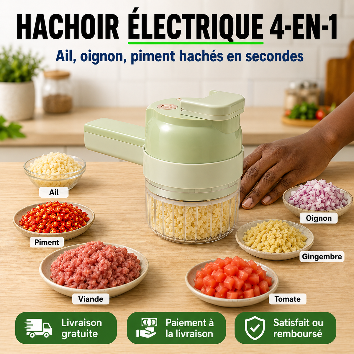 Hachoir 4 en 1 - Viandes et Légumes (🇨🇬)