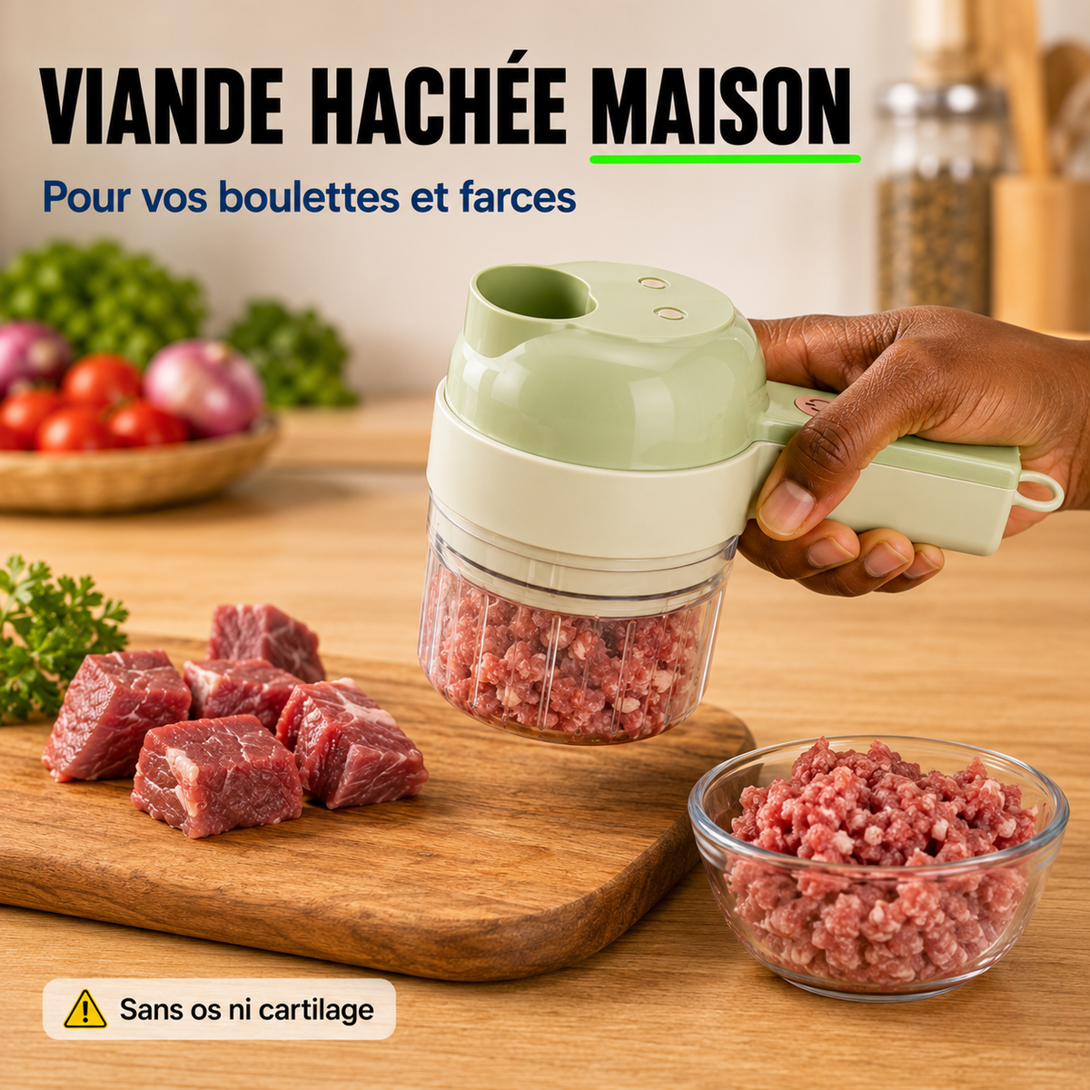 Hachoir 4 en 1 - Viandes et Légumes (🇨🇬)