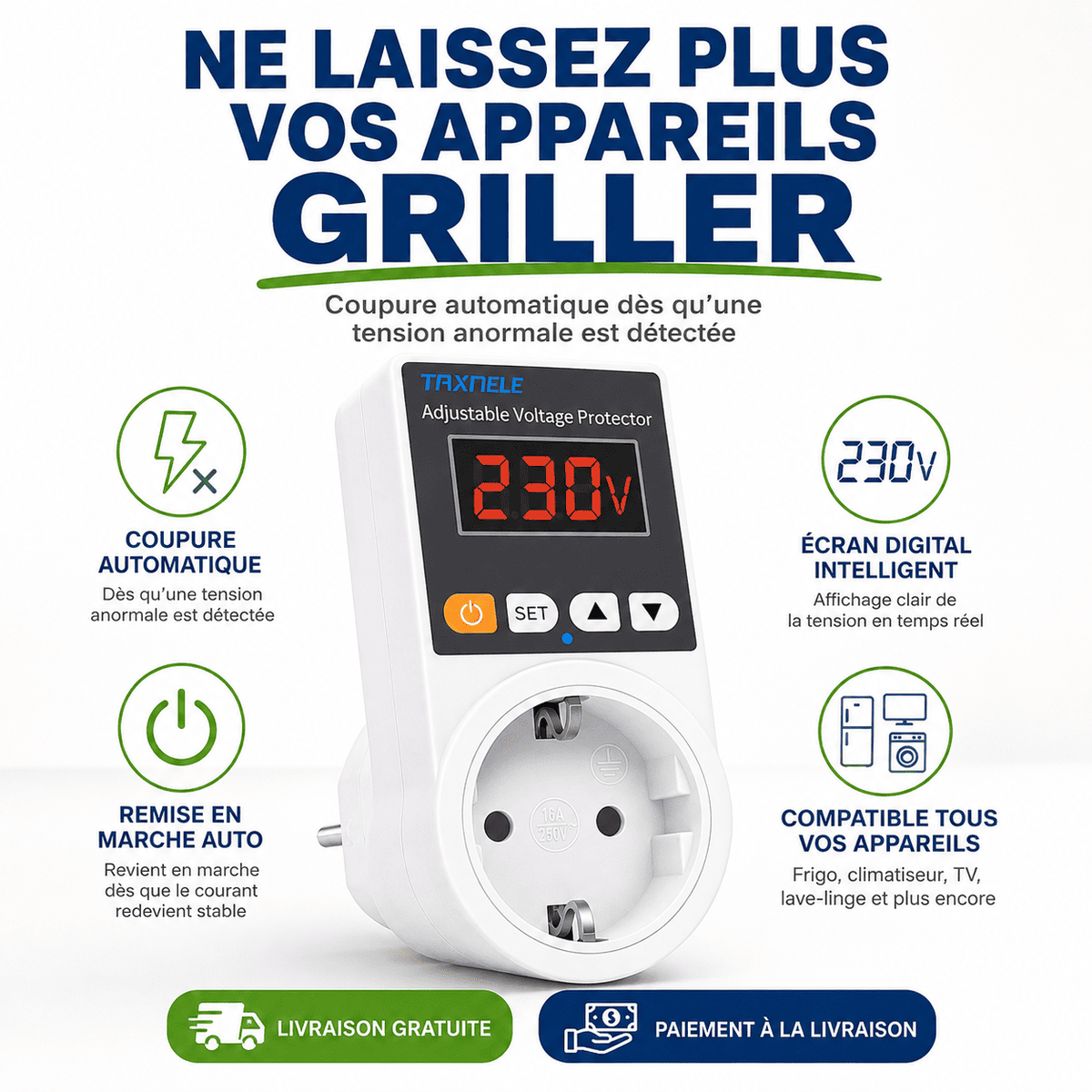 Régulateur de Tension 220V - Protégez vos appareils
