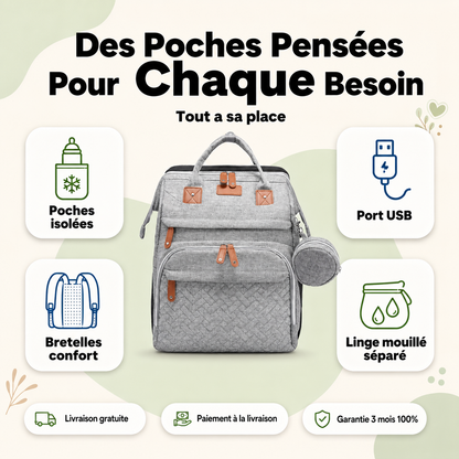Sac Lit Multifonctions pour bébé - Transportez tout le nécéssaire sans soucis