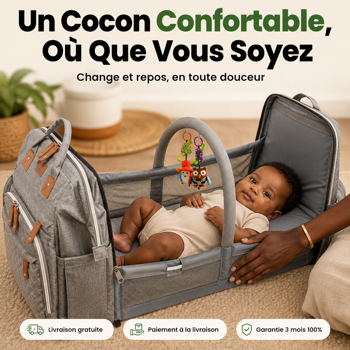Sac Lit Multifonctions pour bébé - Transportez tout le nécéssaire sans soucis