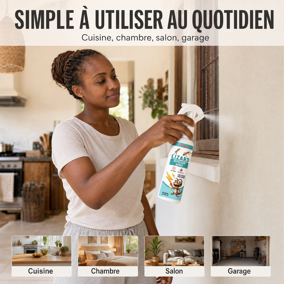 Spray Répulsif à Lézard et Gecko - Fini les Lézards Dans Votre Maison (🇨🇬)