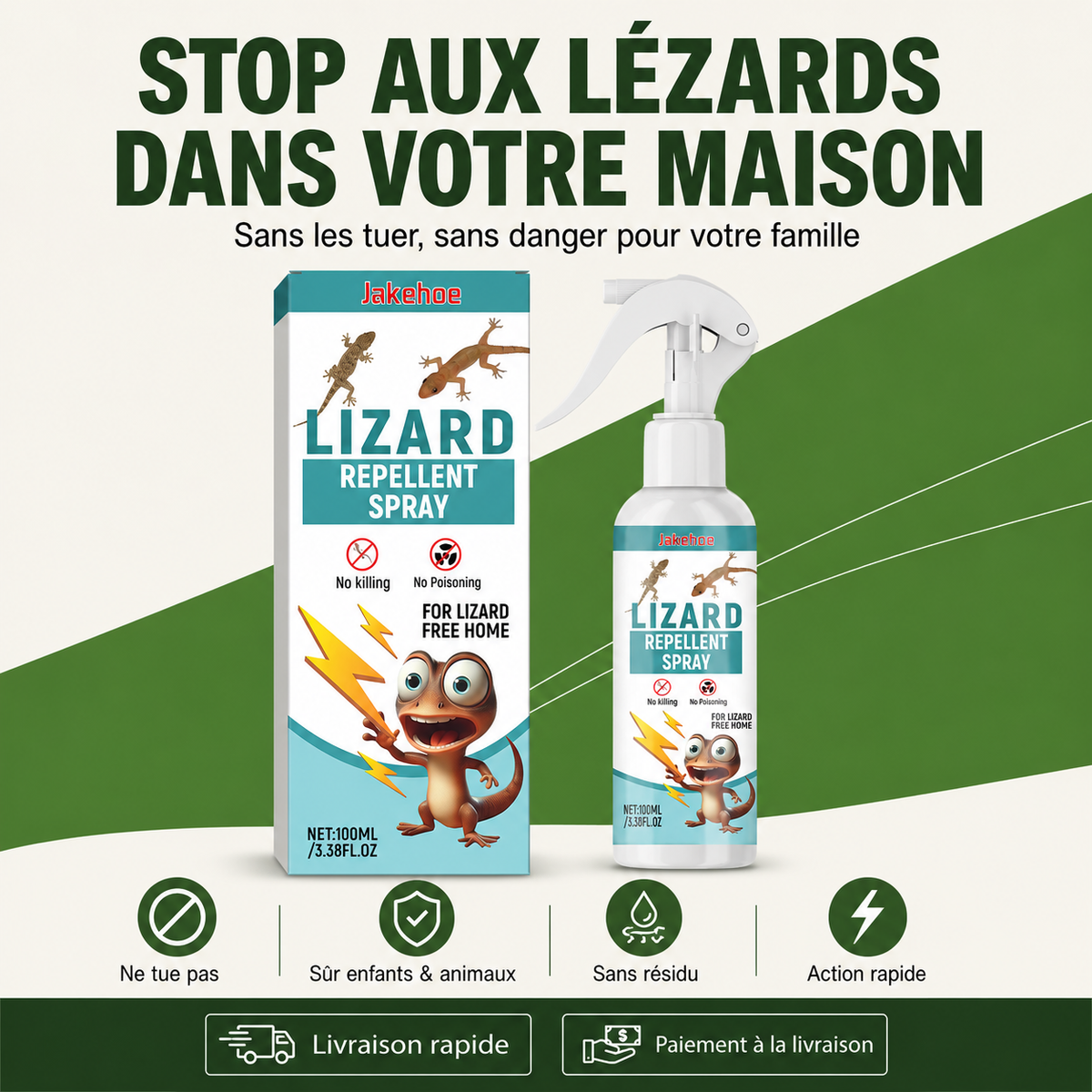 Spray Répulsif à Lézard et Gecko - Fini les Lézards Dans Votre Maison (🇨🇬)