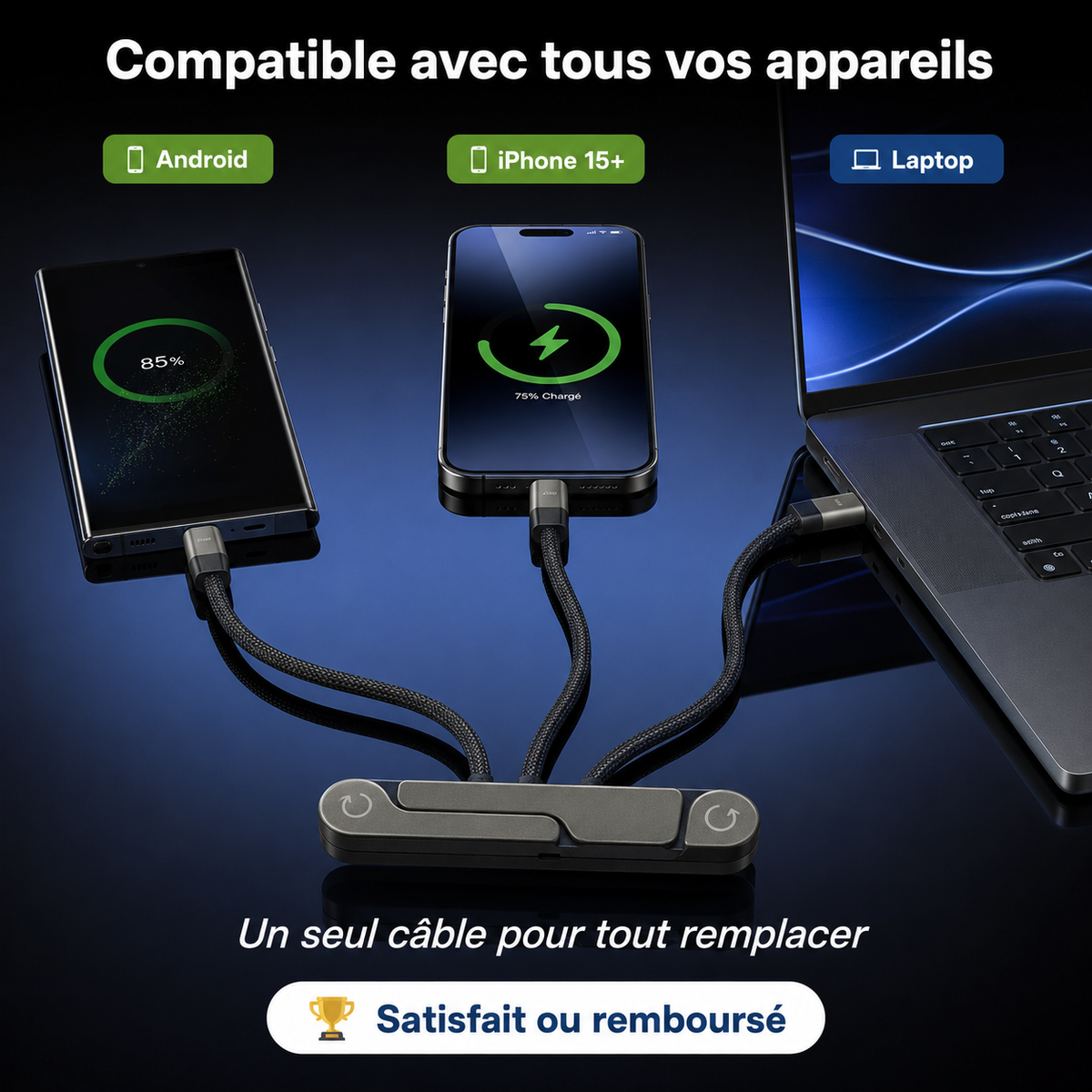 Câble UBC 2-en-1 support en Iphone & Android 📱 (🇨🇮)