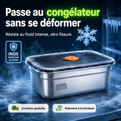 Lot de 2 Boîtes de Conservation Hermétiques en Inox (🇨🇮)