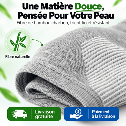 Paire de Genouillère en Bamboo Charbon - Soulagez vos douleurs de genoux