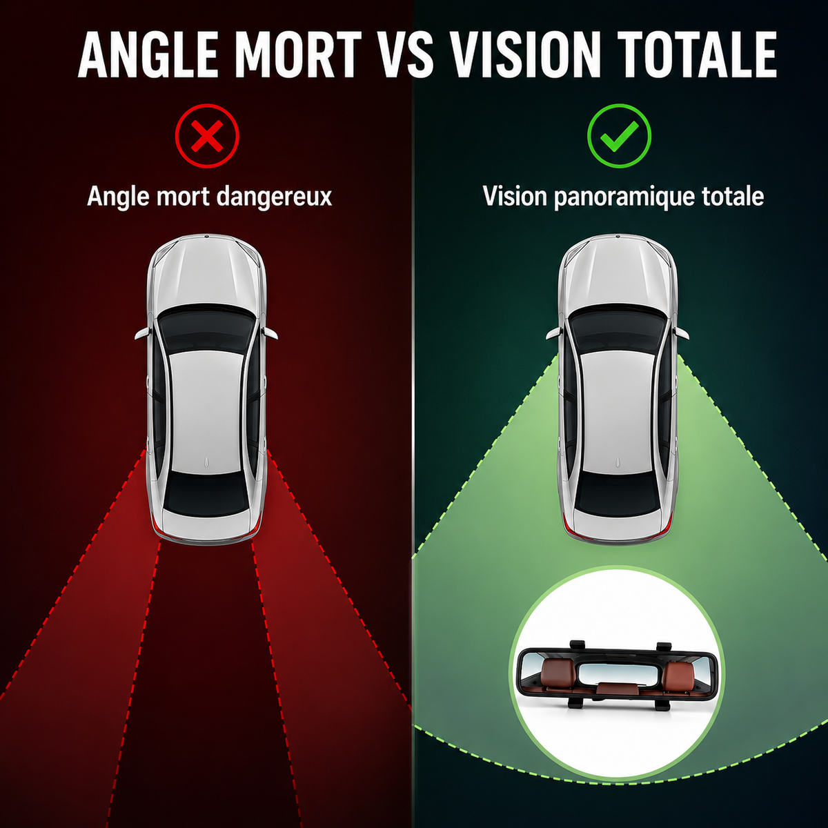 Rétroviseur Panoramique Grand Angle - Fini les Angles Morts