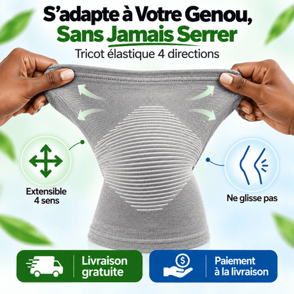 Paire de Genouillère en Bamboo Charbon - Soulagez vos douleurs de genoux