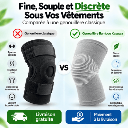 Paire de Genouillère en Bamboo Charbon - Soulagez vos douleurs de genoux