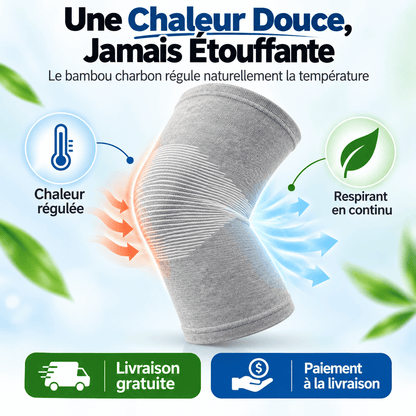 Paire de Genouillère en Bamboo Charbon - Soulagez vos douleurs de genoux