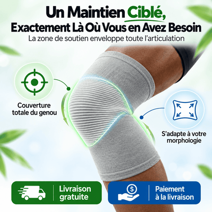 Paire de Genouillère en Bamboo Charbon - Soulagez vos douleurs de genoux