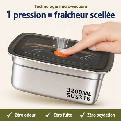 Lot de 2 Boîtes de Conservation Hermétiques en Inox (🇨🇮)